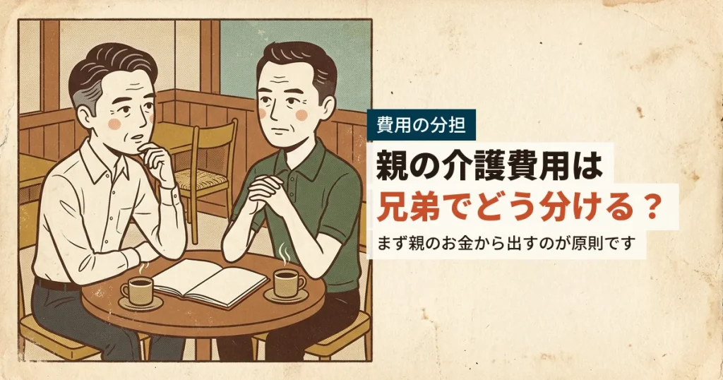 親の介護費用の分担を話し合う兄弟のイラスト
